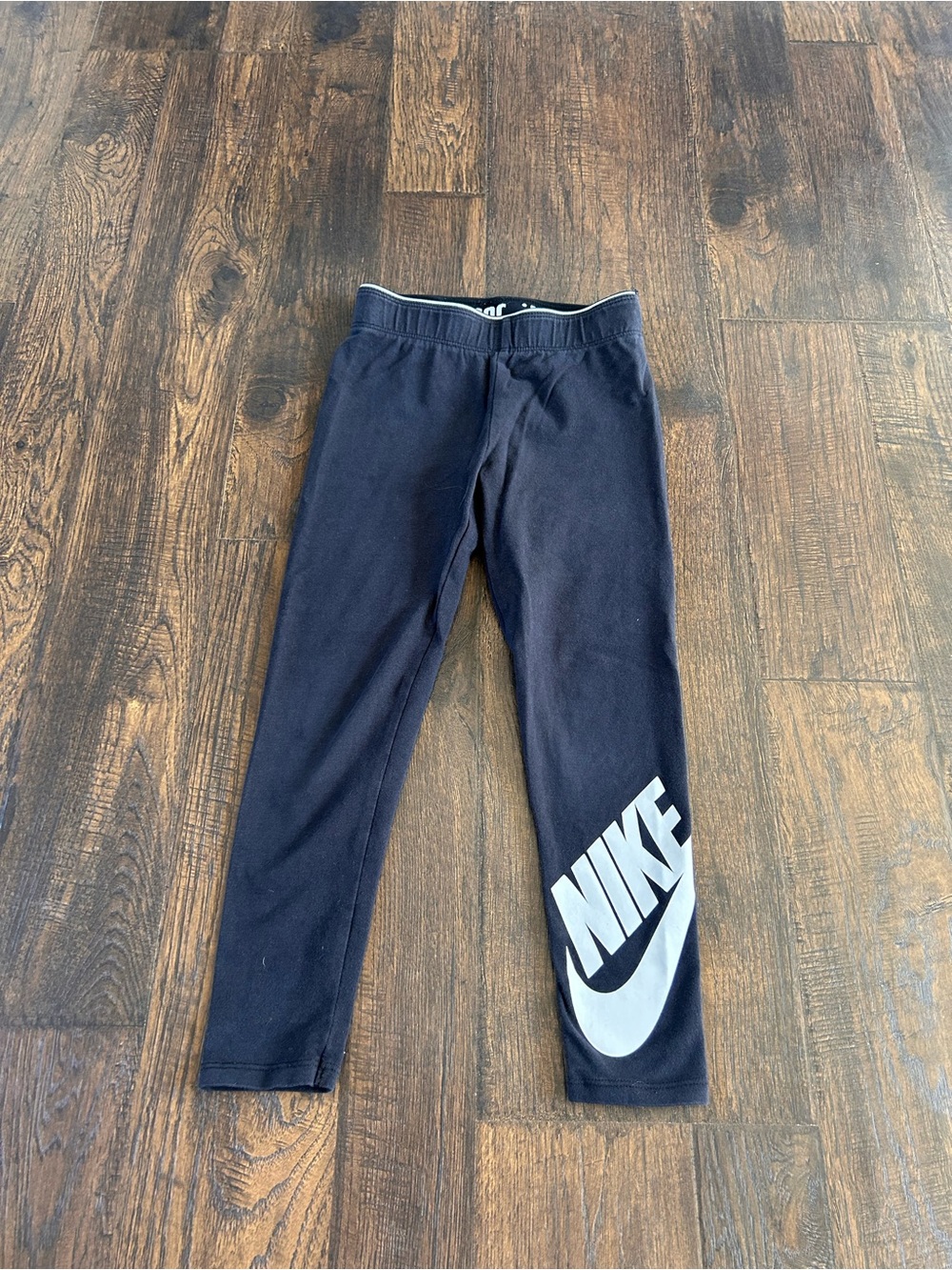 Nike Black Leggings with Large White Logo